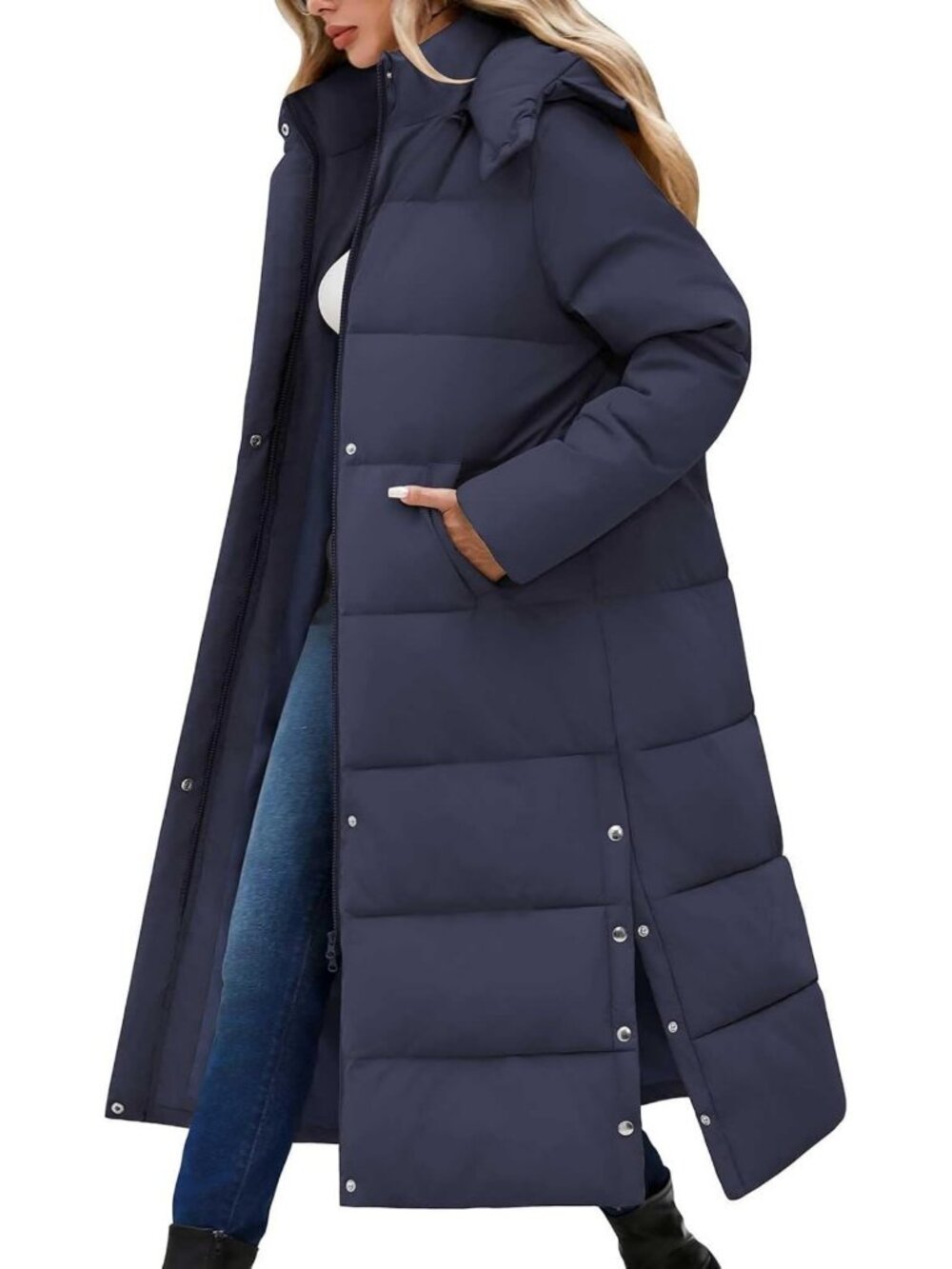 Cozy Women's Long Maxi Down Puffer Coat - Warm Winter Jacket for Cold Weather
